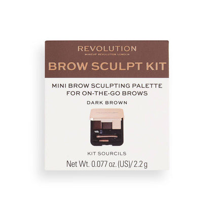 Revolution Makeup Brow Sculpt Kit Dark Brown 0.6g/0.8g