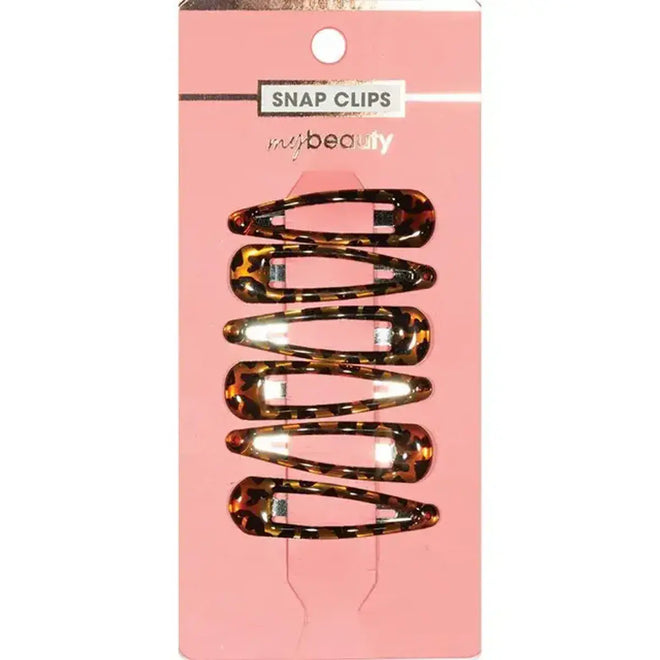 My Beauty Hair Snap Clip 6 Pack Demi Amber