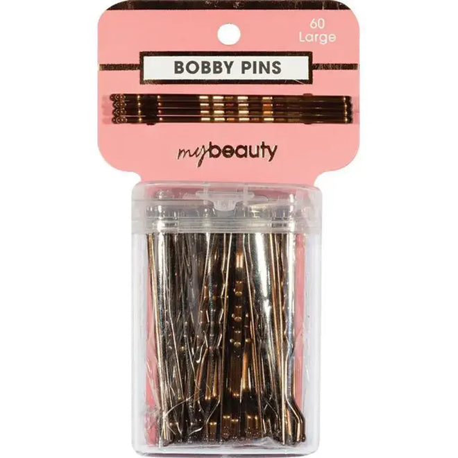 My Beauty Hair Large Bobby Pins 60 Pack Brown
