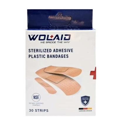 Wolaid Sterilized Adhesive Plastic Bandages 30 Long Strips