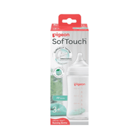 Pigeon SofTouch Plastic Bottle 3 Months+ Latch on Line 240ml