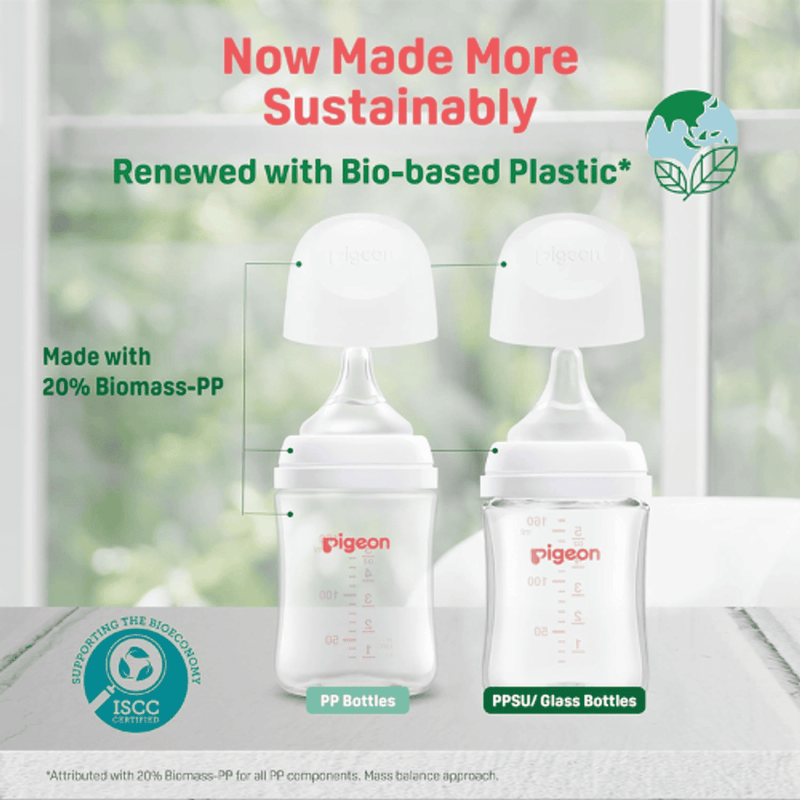 Pigeon SofTouch Plastic Bottle 3 Months+ Latch on Line 240ml