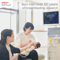 Pigeon SofTouch Glass Bottle 3 Months+ Latch on Line 240ml