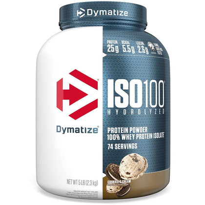 Dymatize ISO 100 Hydrolyzed 100% Whey Protein Powder Cookies & Cream 2.3kg