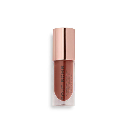Revolution Makeup Pout Bomb Plumping Gloss Cookie Deep Nude 4.6ml