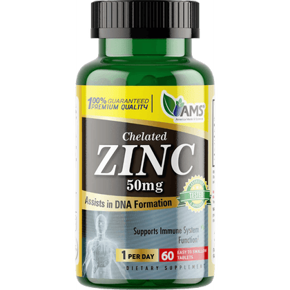 AMS Zinc Chelated 50mg 60 Tablets