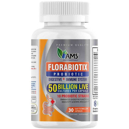 AMS Florabiotix Probiotic 50 Billion 30 Capsules