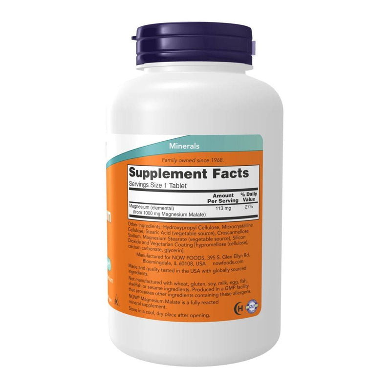 Now Magnesium Malate 1000mg 180 Tablets