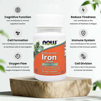Now Iron 36mg Double Strength 30 VegeCapsules