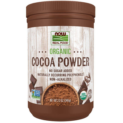 Now Real Food Cocoa Powder Pure Organic 340g