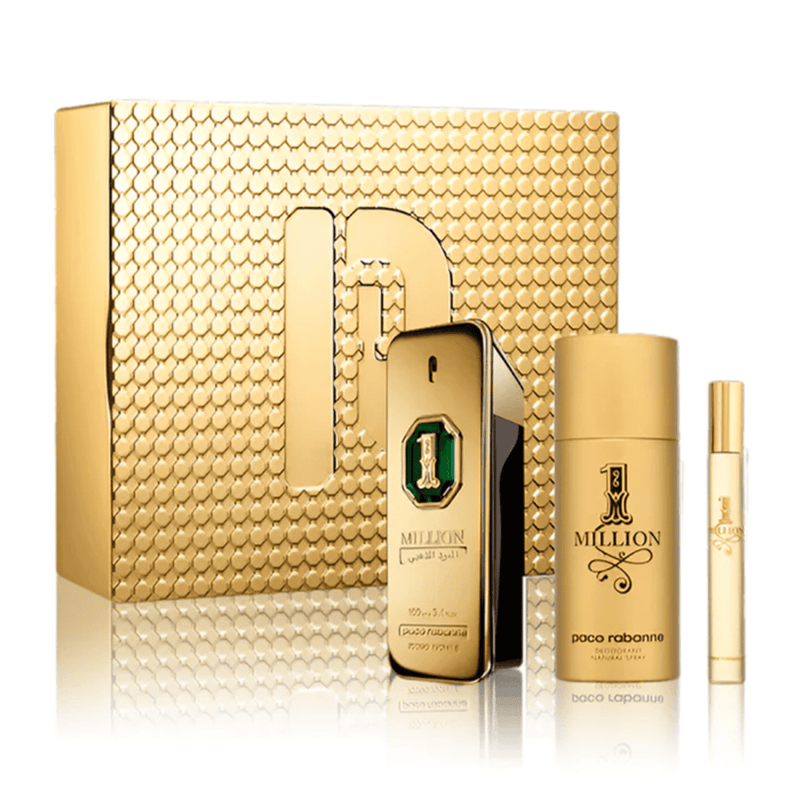 Paco Rabanne 1 Million Golden Oud (M) Set Parfum Intense 100ml + EDT 10ml Travel Spray + Deo Spray 150ml