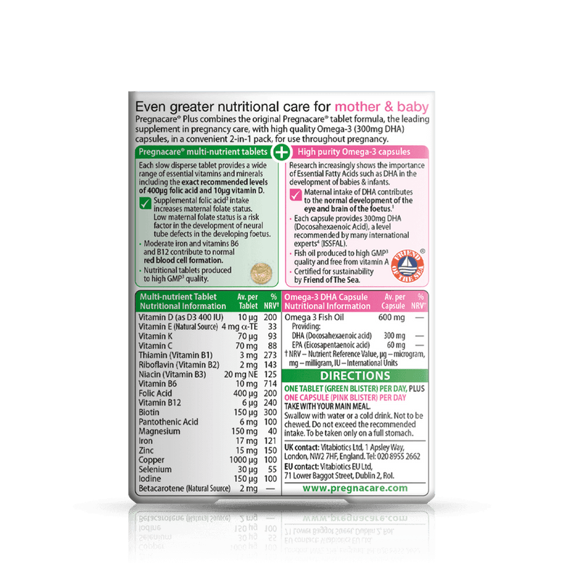 Vitabiotics Pregnacare Plus Omega3 28 Tablets + 28 Capsules
