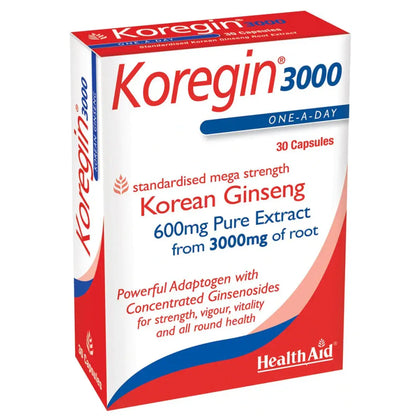 HealthAid Koregin 3000 Korean Ginseng 30 Capsules