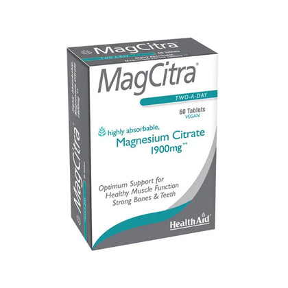 HealthAid MagCitra Magnesium Citrate 1900mg 60 Tablets