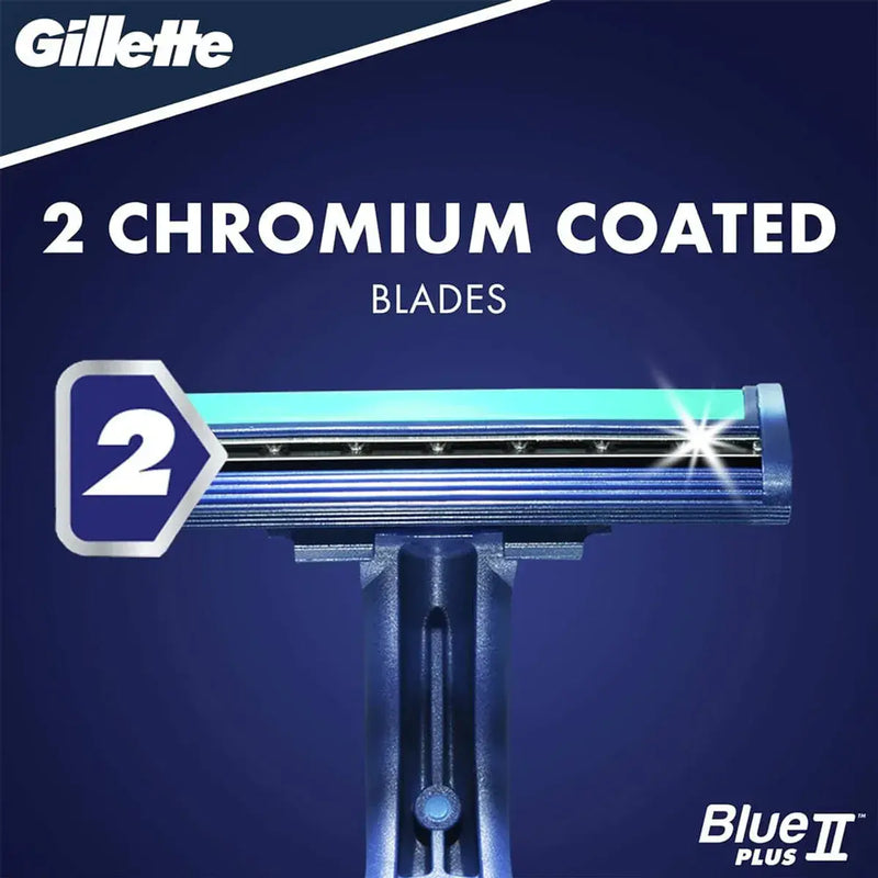 Gillette Razor Disposable Blue II Plus 15+5 Count