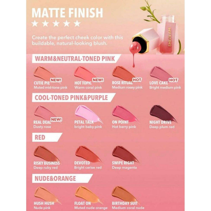 Sheglam Color Bloom Liquid Blush Matte Finish Cutie Pie 5.2ml