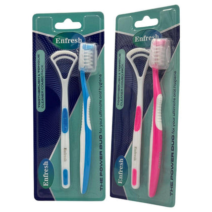 Enfresh Toothbrush with Tongue Cleaner 2 Packs