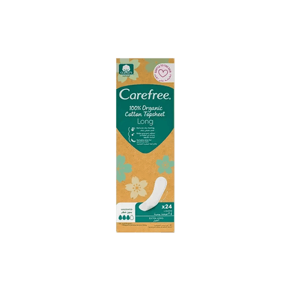 Carefree Organic Cotton Liners Long 24 Pieces