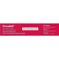 Fevadol 500mg 20 Tablets