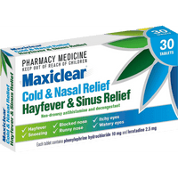 Maxiclear Hayfever & Sinus Relief 30 Tablets