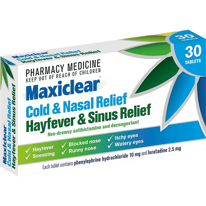 Maxiclear Hayfever & Sinus Relief 30 Tablets