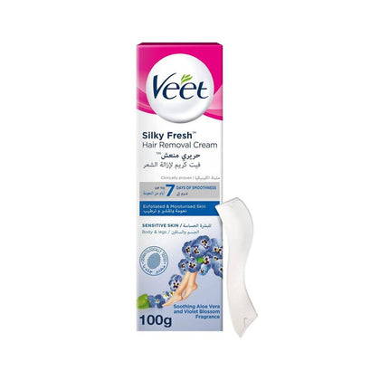 Veet Hair Removal Cream Silky Fresh Legs & Body For Sensitive Skin 100g