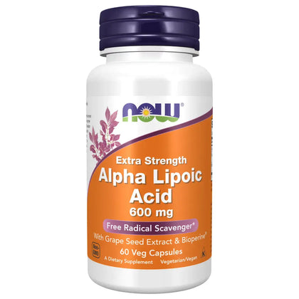 Now Alpha Lipoic Acid 600mg 60 VegeCapsules