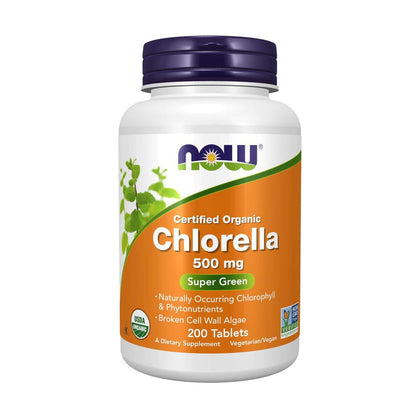 Now Chlorella 500mg Organic 200 Tablets