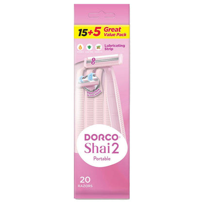 Dorco Razor Disposable Shai 2 Women 15+5 Count