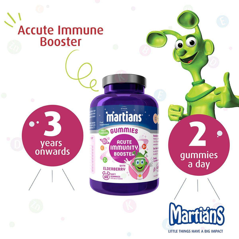 Martians Acute Immunity Booster with Elderberry 60 Gummies