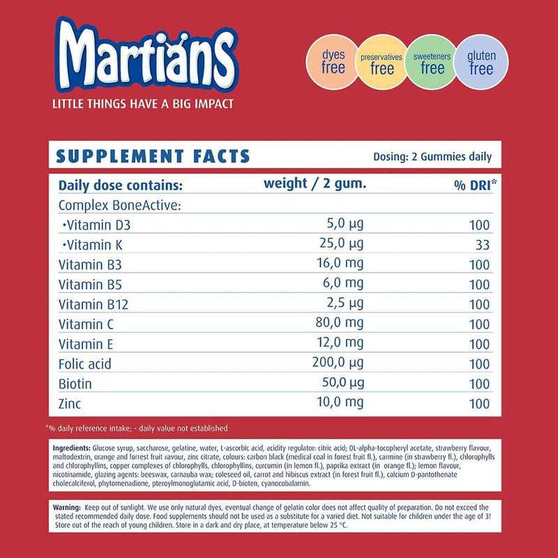 Martians Healthy Growth with Boneactive 60 Gummies