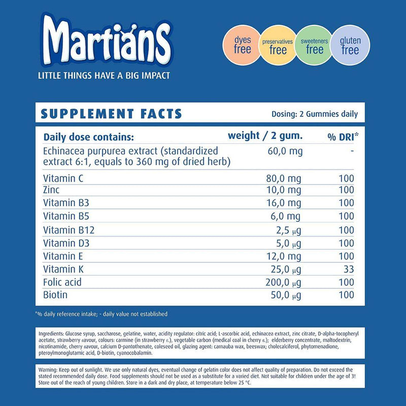Martians Immune Support with Echinacea 60 Gummies