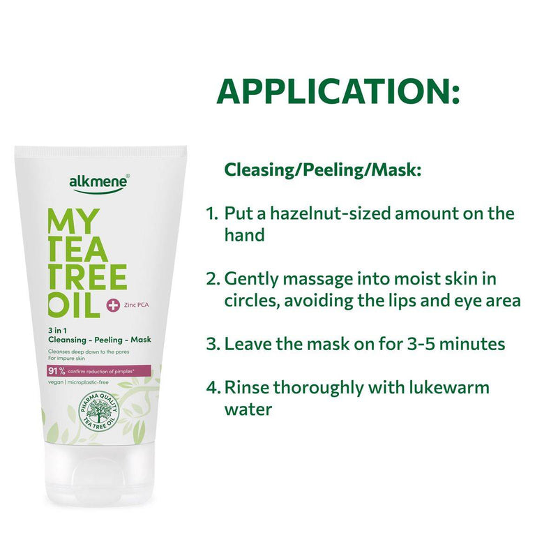 Alkmene Tea Tree Oil 3 In 1 Cleansing Peeling Mask 150ml