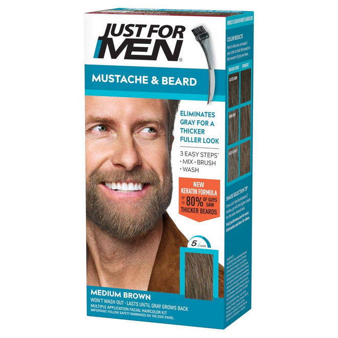 Just For Men Moustache & Beard Brush In Color M35 Medium Brown