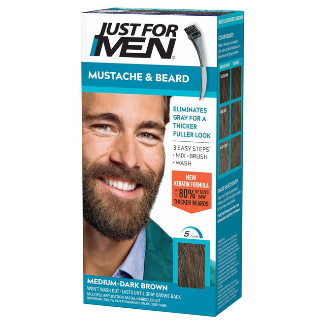 Just For Men Moustache & Beard Brush In Color M40 Medium Dark Brown
