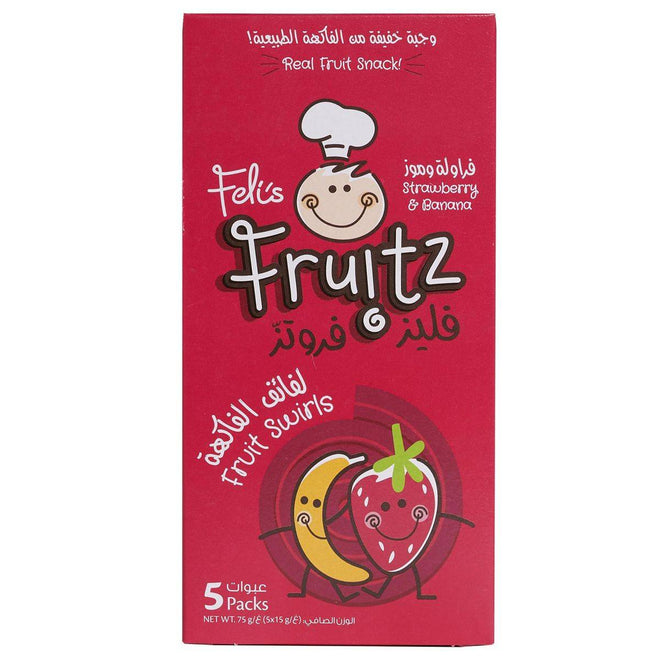 Felis Fruitz Fruit Swirls Strawberry Banana 15g 5 Packs
