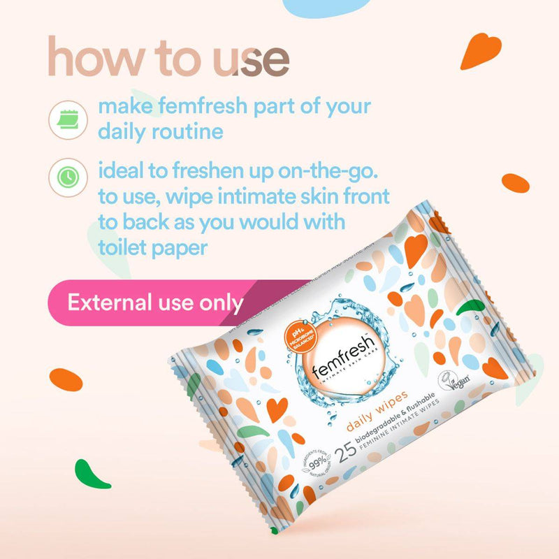 Femfresh Intimate Daily Wipes 25 Pack