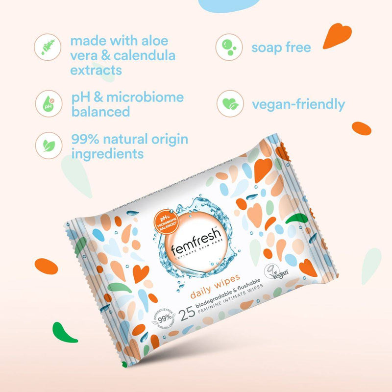 Femfresh Intimate Daily Wipes 25 Pack