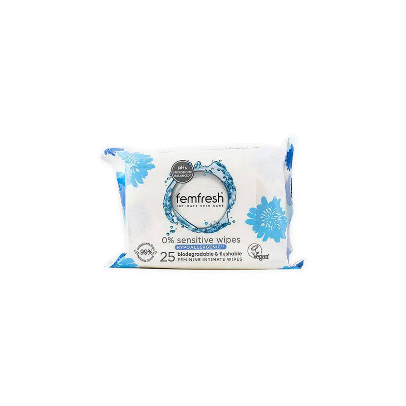 Femfresh Intimate Wipes Sensitive 0% 25 Pack