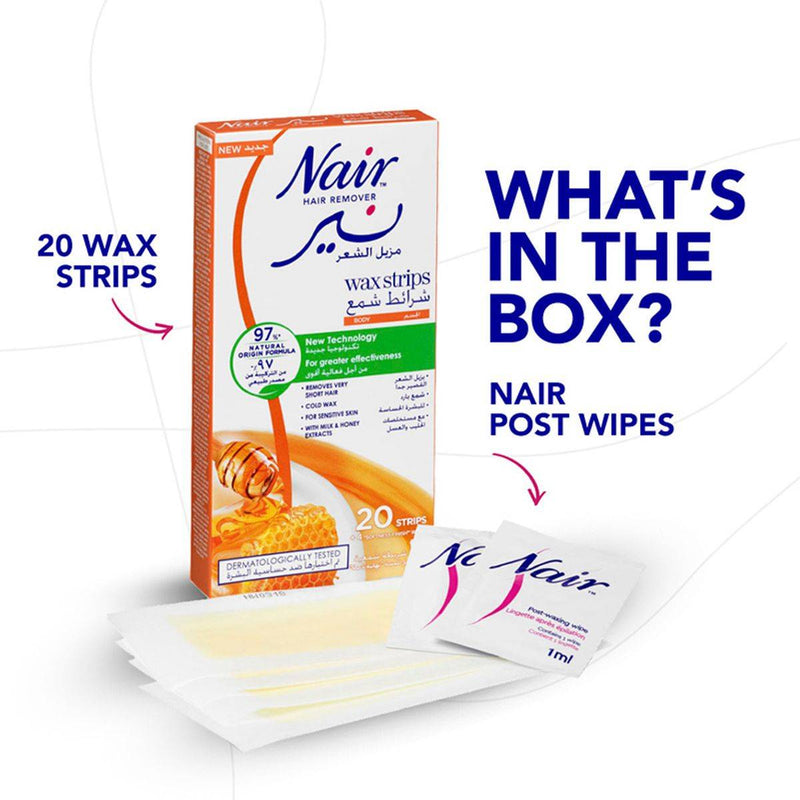 Nair Body Wax Strips Milk & Honey 20 Pack