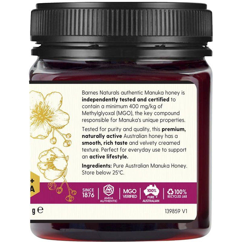 Barnes Naturals Active Australian Manuka Honey MGO400+ 250g