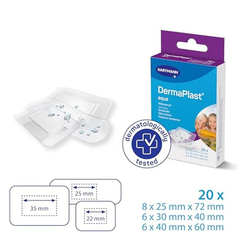 Dermaplast Aqua Plasters Assorted 20 Pieces