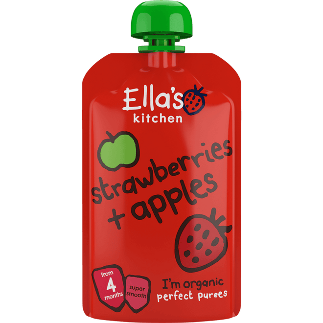 Ellas Kitchen Organic Puree 4+ Months Strawberries + Apples 120g