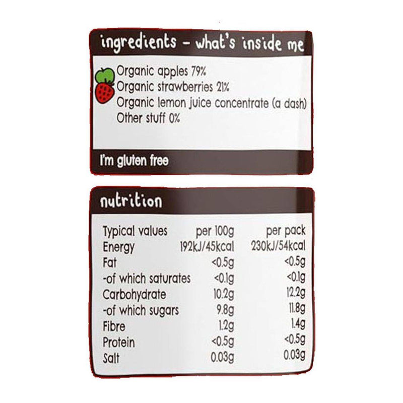 Ellas Kitchen Organic Puree 4+ Months Strawberries + Apples 120g
