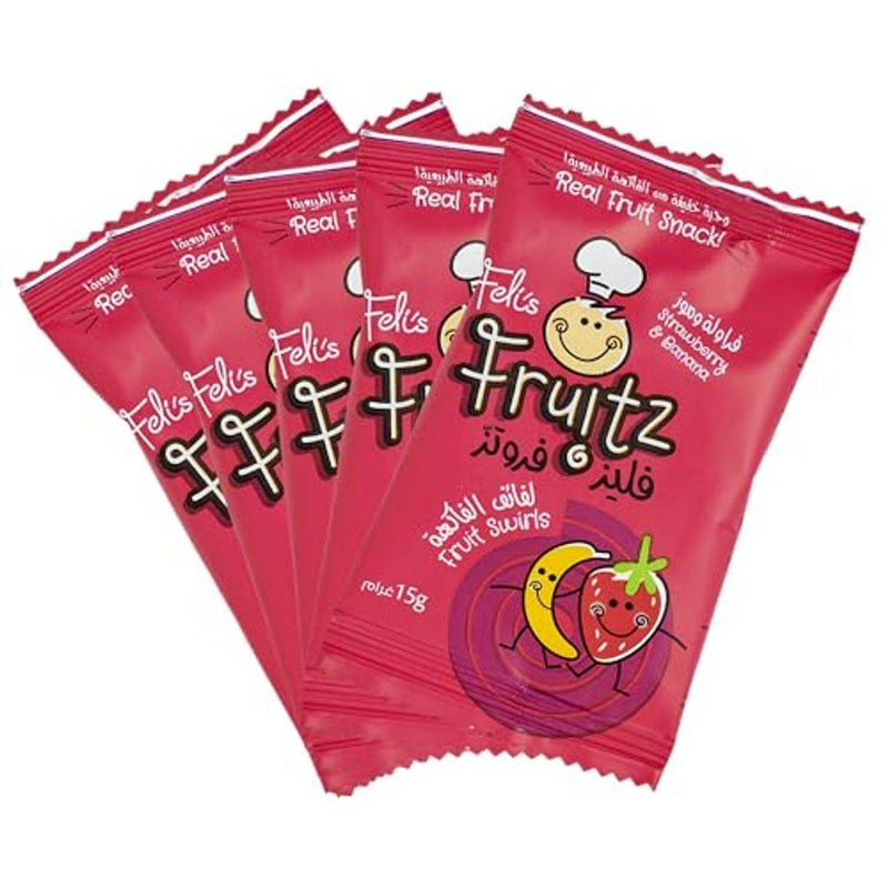 Felis Fruitz Fruit Swirls Strawberry Banana 15g 5 Packs