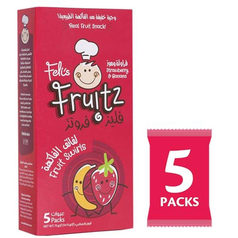 Felis Fruitz Fruit Swirls Strawberry Banana 15g 5 Packs