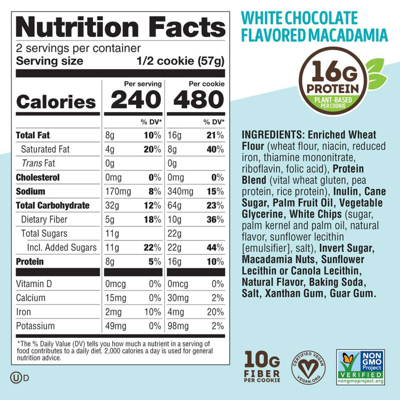 Lenny & Larrys The Complete Cookie White Chocolate Macadamia 113g