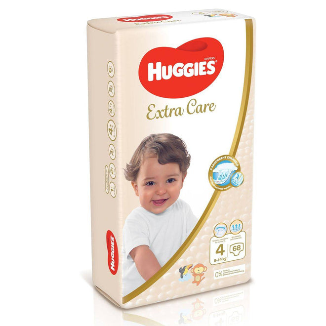Huggies Extra Care Size 4 (8-14 kg) Jumbo 68 Pieces