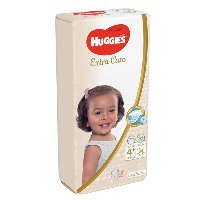 Huggies Extra Care Size 4+ (10-16 kg) Jumbo 64 Pieces