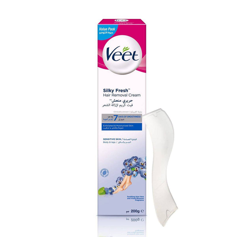 Veet Hair Removal Cream Silky Fresh Legs & Body For Sensitive Skin 200g